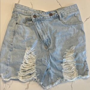 Aaron & Amber Jean Shorts with Asymmetrical Top Size S